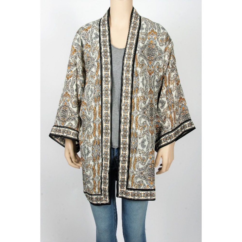 Max Edition Floral Border Print Kimono